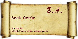 Beck Artúr névjegykártya
